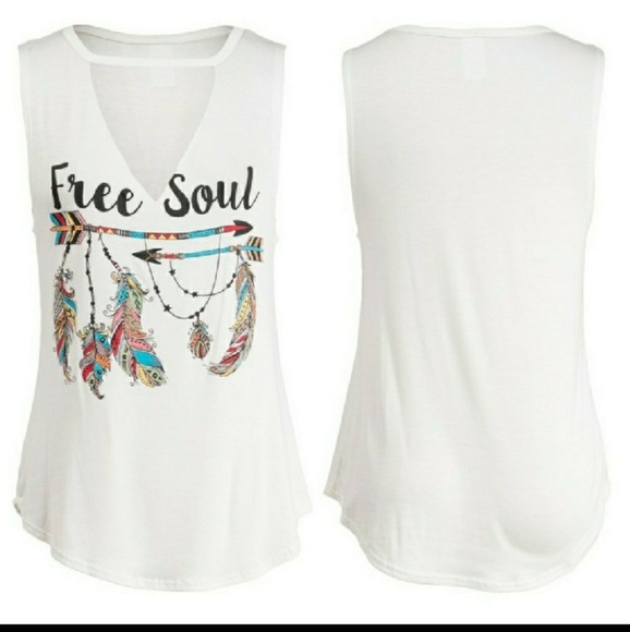 ❤ FREE SOUL choker V neck tank! - Picture 1 of 2